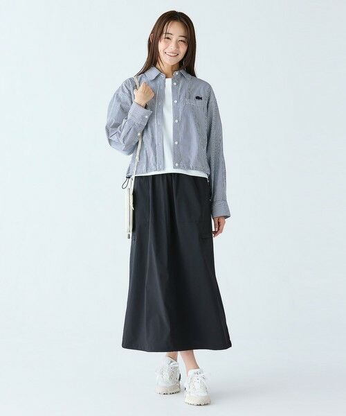 LACOSTE / ラコステ シャツ・ブラウス | ショート&ワイドクロップド バルーンスリーブ ストライプシャツ | 詳細8