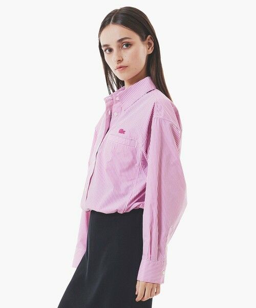 LACOSTE / ラコステ シャツ・ブラウス | ショート&ワイドクロップド バルーンスリーブ ストライプシャツ | 詳細16