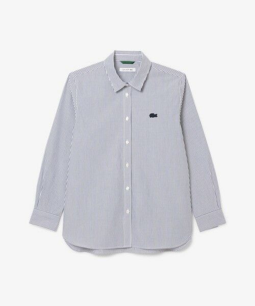 LACOSTE ホワイト 長袖Tシャツ ストライプ LACOSTE ストライプ 長袖Tシャツ - メルカリ