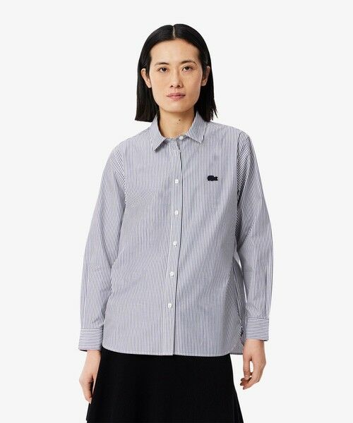 LACOSTE/ラコステ ベーシックストライプシャツ ネイビー 40(XL) LACOSTE/ラコステ ベーシックストライプシャツ ネイビー 40(XL)