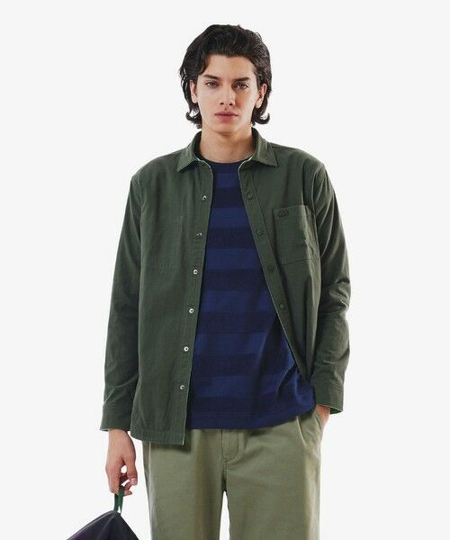 LACOSTE/ラコステ カラーリバーシブルシボタンダウンャツ ダークグリーン 42(日本サイズXXL) LACOSTE/ラコステ カラーリバーシブルシボタンダウンャツ ダークグリーン 42(日本サイズXXL)