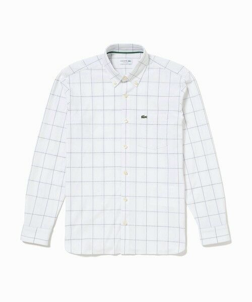 LACOSTE/ラコステ 2WAYストレッチ ウインドウペンチェックボタンダウンシャツ ホワイト 40(日本サイズL) LACOSTE/ラコステ 2WAYストレッチ ウインドウペンチェックボタンダウンシャツ ホワイト 40(日本サイズL)