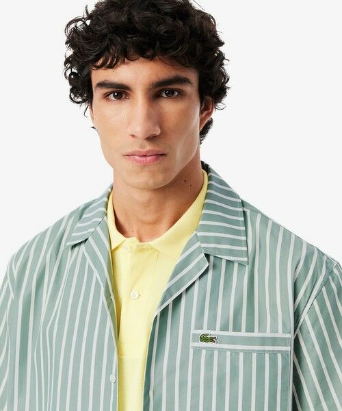 LACOSTE / ラコステ シャツ・ブラウス | ストライプオープンカラーシャツ | 詳細1