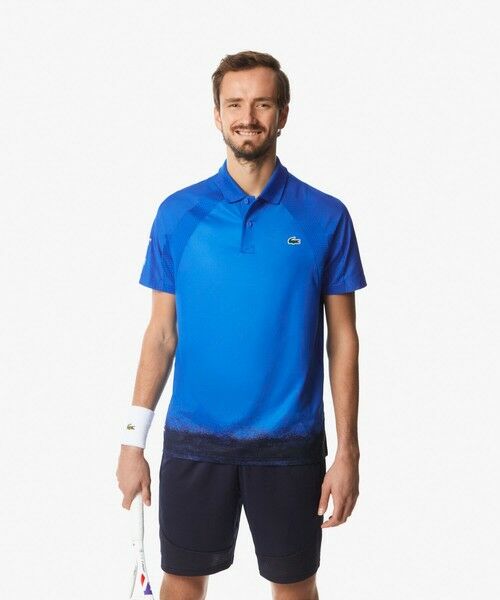 LACOSTE/ラコステ 『メドベージェフ』ウルトラドライ コートデザインポロシャツ ブルー 3(日本サイズM) LACOSTE/ラコステ 『メドベージェフ』ウルトラドライ コートデザインポロシャツ ブルー 3(日本サイズM)