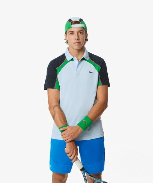 LACOSTE/ラコステ 配色パネルテニスポロシャツ ライトブルー 3(日本サイズM) LACOSTE/ラコステ 配色パネルテニスポロシャツ ライトブルー 3(日本サイズM)