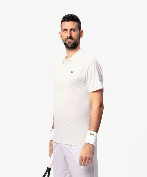 LACOSTE/ラコステ 『ジョコビッチ』コートラインシームレスポロシャツ ホワイト 3(日本サイズM) LACOSTE/ラコステ 『ジョコビッチ』コートラインシームレスポロシャツ ホワイト 3(日本サイズM)