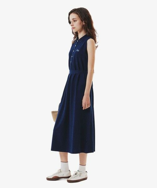LACOSTE / ラコステ ミニ丈・ひざ丈ワンピース | インディゴノースリーブポロドレス / マキシ丈 | 詳細3
