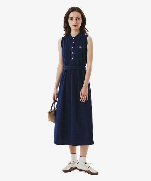 LACOSTE/ラコステ インディゴノースリーブポロドレス / マキシ丈 ダークネイビー 36(M) LACOSTE/ラコステ インディゴノースリーブポロドレス / マキシ丈 ダークネイビー 36(M)