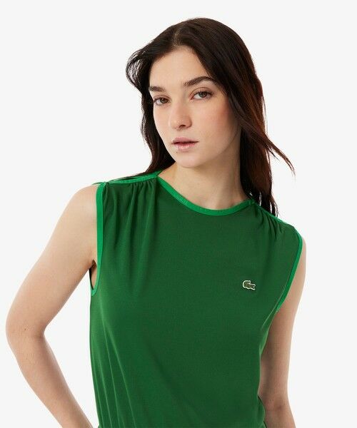 LACOSTE / ラコステ ミニ丈・ひざ丈ワンピース | ジャカードトリムノースリーブドレス ワンピース | 詳細1