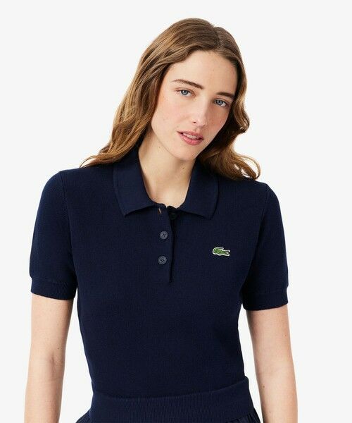 LACOSTE / ラコステ ミニ丈・ひざ丈ワンピース | 異素材切り替え コンビネーションマテリアルポロドレス フレア ポロワンピース | 詳細13