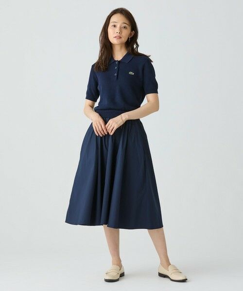 LACOSTE / ラコステ ミニ丈・ひざ丈ワンピース | 異素材切り替え コンビネーションマテリアルポロドレス フレア ポロワンピース | 詳細4