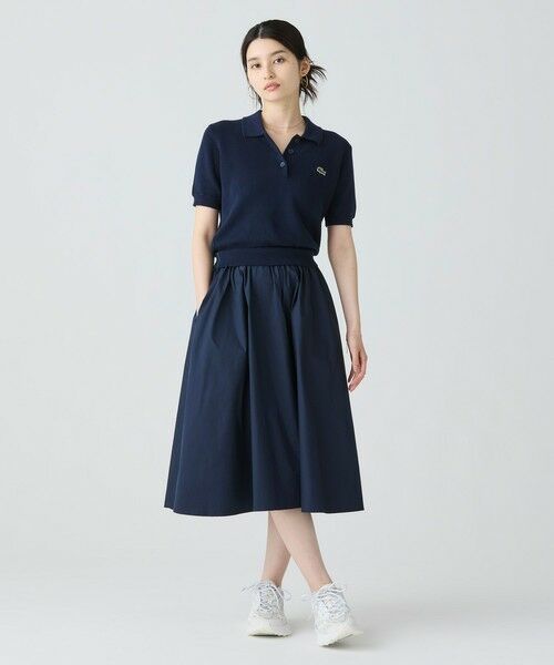 セール】 異素材切り替え コンビネーションマテリアルポロドレス