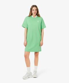 LACOSTE ロングシャツワンピース Lサイズ ベルト フレア カーキ LACOSTE ロングシャツワンピース Lサイズ ベルト フレア カーキ