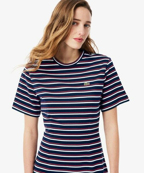 LACOSTE / ラコステ ロング・マキシ丈ワンピース | バイカラーボーダーTシャツドレス / フレアワンピース | 詳細1