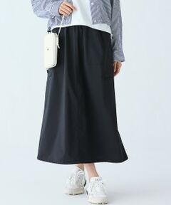 セール】 撥水ナイロンマキシフレアスカート （ロング・マキシ丈