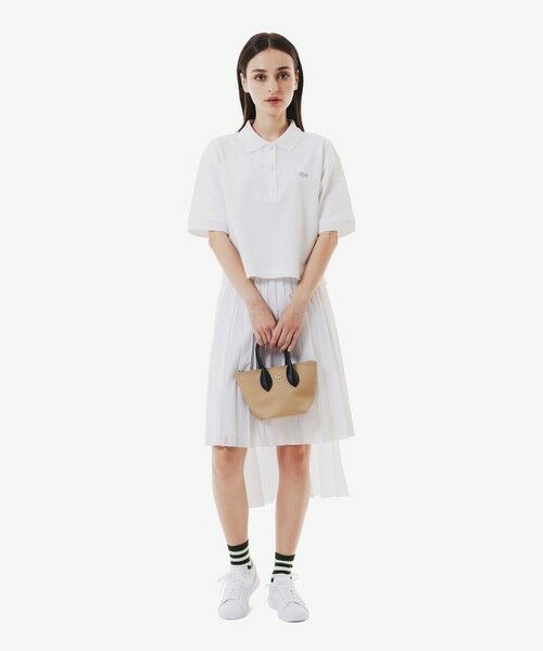 LACOSTE / ラコステ ポロシャツ | ヘビーウェイト鹿の子 ワイド クロップド丈 半袖ポロシャツ | 詳細9