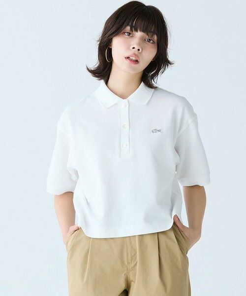 LACOSTE / ラコステ ポロシャツ | ヘビーウェイト鹿の子 ワイド クロップド丈 半袖ポロシャツ | 詳細1