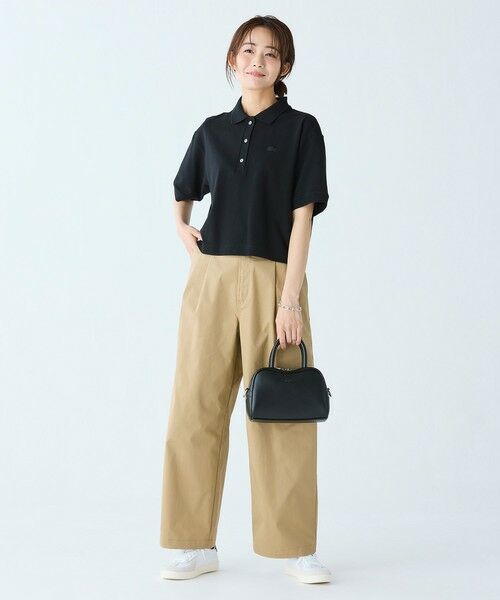 LACOSTE / ラコステ ポロシャツ | ヘビーウェイト鹿の子 ワイド クロップド丈 半袖ポロシャツ | 詳細11