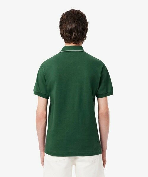 モノトーンパネルボーダーポロシャツ LACOSTE 4 ネイビー　紺フランス製 LACOSTE ポロシャツ モノトーンパネルボーダーポロシャツ メンズ