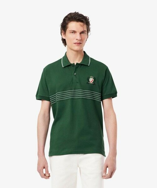 LACOSTE/ラコステ フロントボーダーパネルポロシャツ グリーン 5(日本サイズXL) LACOSTE/ラコステ フロントボーダーパネルポロシャツ グリーン 5(日本サイズXL)