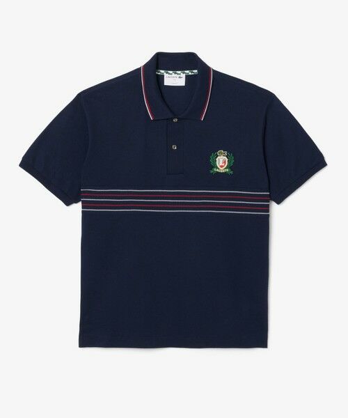 LACOSTE/ラコステ フロントボーダーパネルポロシャツ ネイビー 4(日本サイズL) LACOSTE/ラコステ フロントボーダーパネルポロシャツ ネイビー 4(日本サイズL)