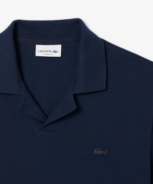 【新品　定価17,500円　タグ付き】LACOSTE ネイビー ポロシャツ ラコステ LACOSTE コンパクトニットポロシャツ （ネイビー