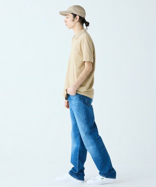 LACOSTE新品 ベージュ 五分袖ポロシャツ サイズ40 ラコステ LACOSTE スリムフィットポロシャツ (五分袖) （ローズ