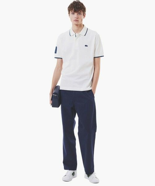 LACOSTE / ラコステ ポロシャツ | スリーブネームパッチ 配色ライン鹿の子地ポロシャツ | 詳細4