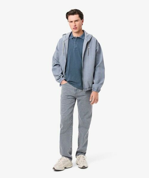 LACOSTE ポロシャツとショーツセット オーガニックコットン ストレッチ鹿の子 配色パイピング比翼