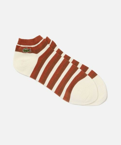 LACOSTE/ラコステ マルチボーダーアンクルソックス ホワイト 27.0cm LACOSTE/ラコステ マルチボーダーアンクルソックス ホワイト 27.0cm