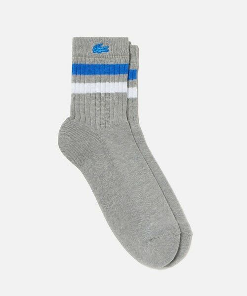 LACOSTE/ラコステ ラインドアメリブショートソックス グレー 27.0cm LACOSTE/ラコステ ラインドアメリブショートソックス グレー 27.0cm