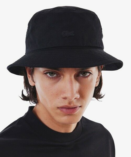 LACOSTE/ラコステ バイオウォッシュバケットハット ブラック 58.0cm LACOSTE/ラコステ バイオウォッシュバケットハット ブラック 58.0cm
