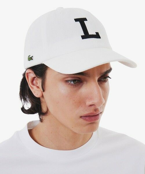 LACOSTE/ラコステ Lステッチローキャップ ホワイト 58.0cm LACOSTE/ラコステ Lステッチローキャップ ホワイト 58.0cm