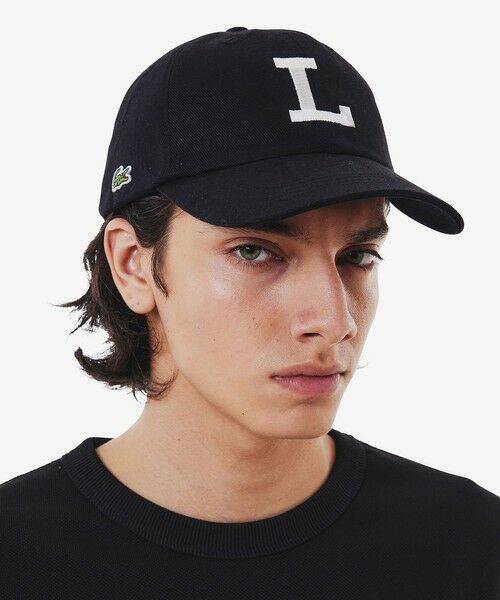 LACOSTE/ラコステ Lステッチローキャップ ブラック 58.0cm LACOSTE/ラコステ Lステッチローキャップ ブラック 58.0cm