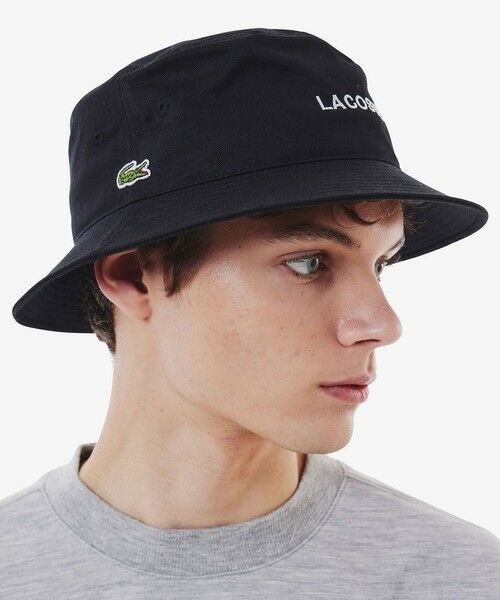LACOSTE バケットハット 帽子 春夏 プリント メンズ バケハ