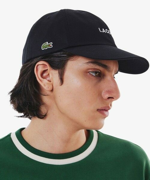 LACOSTE/ラコステ ブランドロゴステッチローキャップ ブラック 58.0cm LACOSTE/ラコステ ブランドロゴステッチローキャップ ブラック 58.0cm