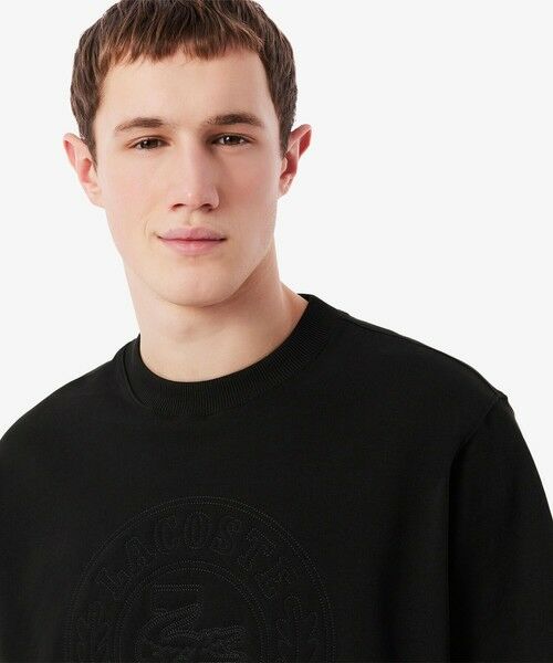 LACOSTE / ラコステ スウェット | 裏パイル グラフィック刺繍 トーン・オン・トーンステッチ半袖スウェット | 詳細1