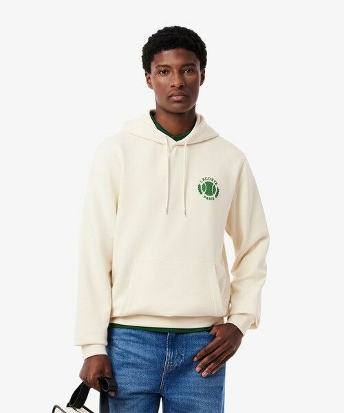 LACOSTE/ラコステ ヘリテージテニスロゴスウェットフーディー オフホワイト 4(日本サイズL) LACOSTE/ラコステ ヘリテージテニスロゴスウェットフーディー オフホワイト 4(日本サイズL)