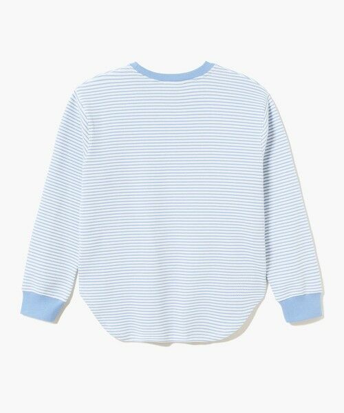 LACOSTE / ラコステ Tシャツ | ラウンドヘム 配色リブカラー ワッフルボーダーロングスリーブTシャツ | 詳細9