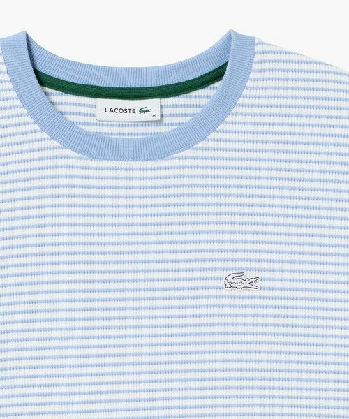 LACOSTE / ラコステ Tシャツ | ラウンドヘム 配色リブカラー ワッフルボーダーロングスリーブTシャツ | 詳細10