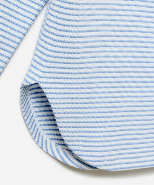 LACOSTE / ラコステ Tシャツ | ラウンドヘム 配色リブカラー ワッフルボーダーロングスリーブTシャツ | 詳細13