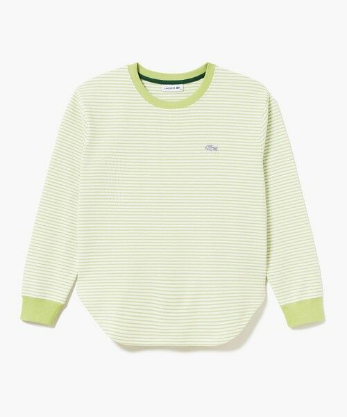 LACOSTE / ラコステ Tシャツ | ラウンドヘム 配色リブカラー ワッフルボーダーロングスリーブTシャツ | 詳細20