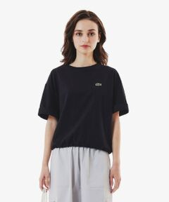 LACOSTE / ラコステ Tシャツ | 裾口ドローストリング入りクロップド5分袖 半袖Tシャツ