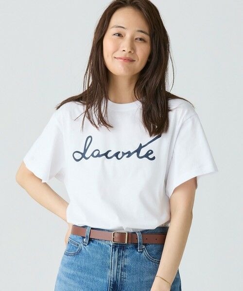 LACOSTE / ラコステ Tシャツ | 【オンライン限定】LACOSTE スクリプトネームロゴ  ルーズシルエットハーフスリーブTシャツ | 詳細1