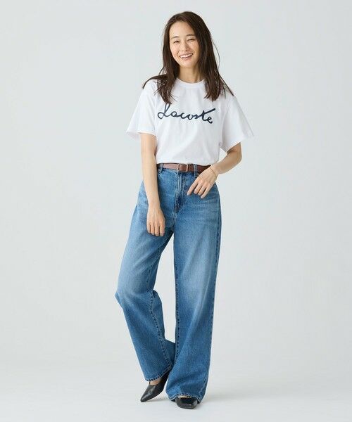 LACOSTE / ラコステ Tシャツ | 【オンライン限定】LACOSTE スクリプトネームロゴ  ルーズシルエットハーフスリーブTシャツ | 詳細4
