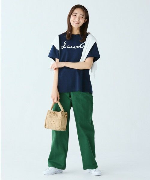 LACOSTE / ラコステ Tシャツ | 【オンライン限定】LACOSTE スクリプトネームロゴ  ルーズシルエットハーフスリーブTシャツ | 詳細13