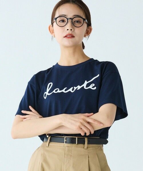 LACOSTE / ラコステ Tシャツ | 【オンライン限定】LACOSTE スクリプトネームロゴ  ルーズシルエットハーフスリーブTシャツ | 詳細14