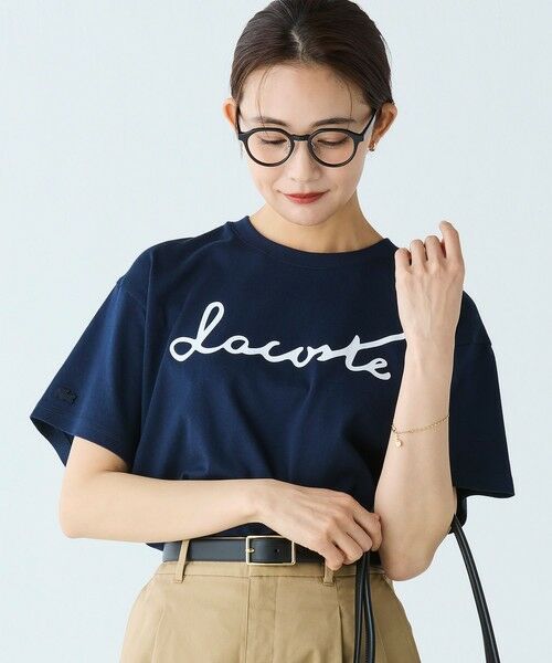 LACOSTE / ラコステ Tシャツ | 【オンライン限定】LACOSTE スクリプトネームロゴ  ルーズシルエットハーフスリーブTシャツ | 詳細15
