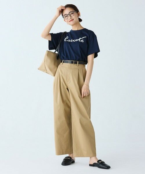 LACOSTE / ラコステ Tシャツ | 【オンライン限定】LACOSTE スクリプトネームロゴ  ルーズシルエットハーフスリーブTシャツ | 詳細18