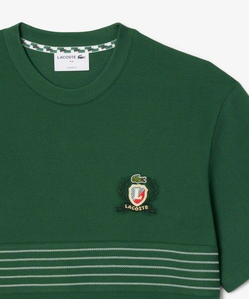 LACOSTE / ラコステ Tシャツ | フロントボーダーパネル鹿の子Tシャツ | 詳細4